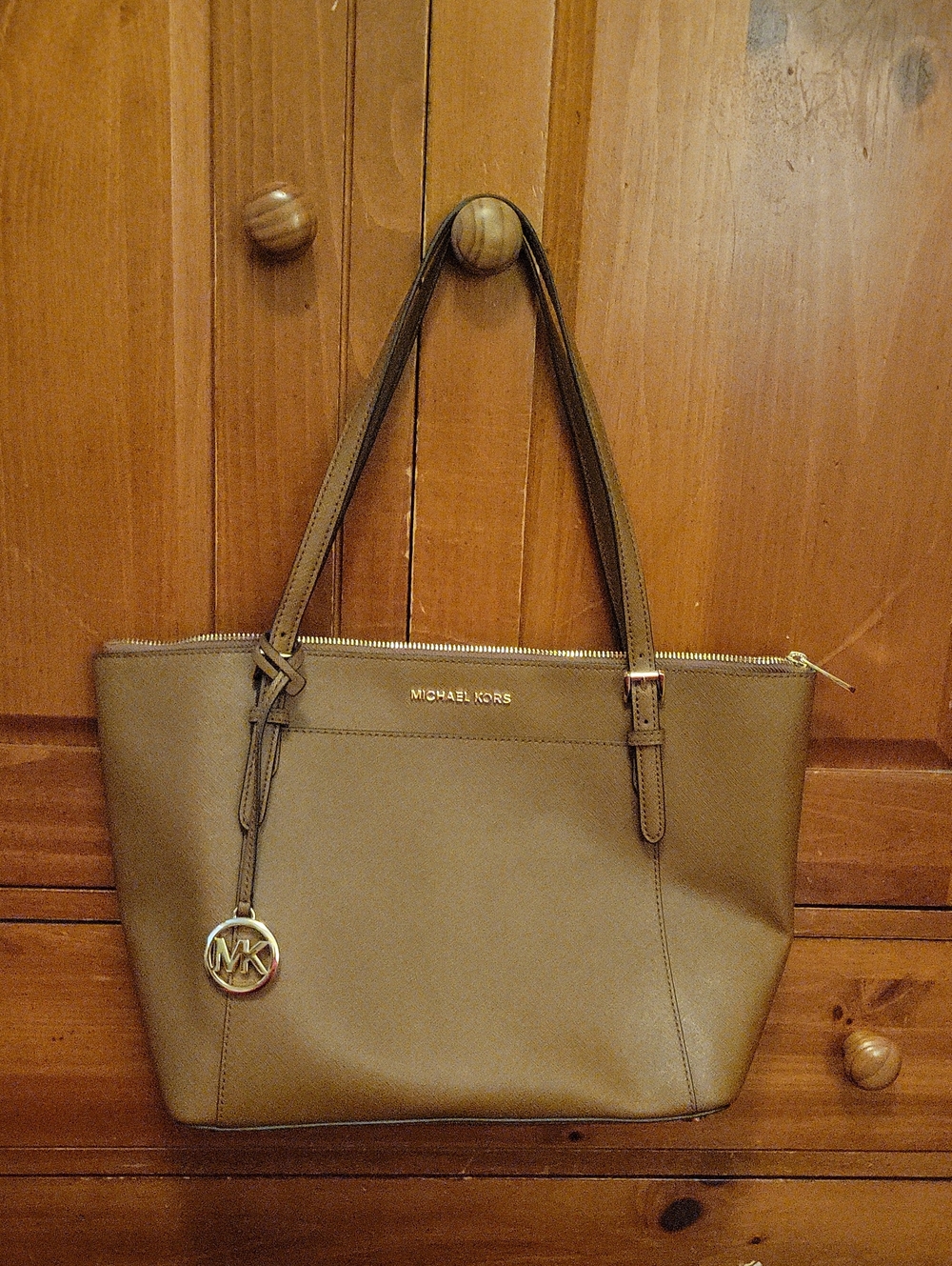 Michael Kors Women's Taupe Leather Tote Bag